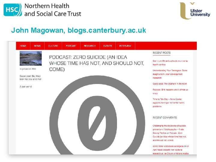 John Magowan, blogs. canterbury. ac. uk 