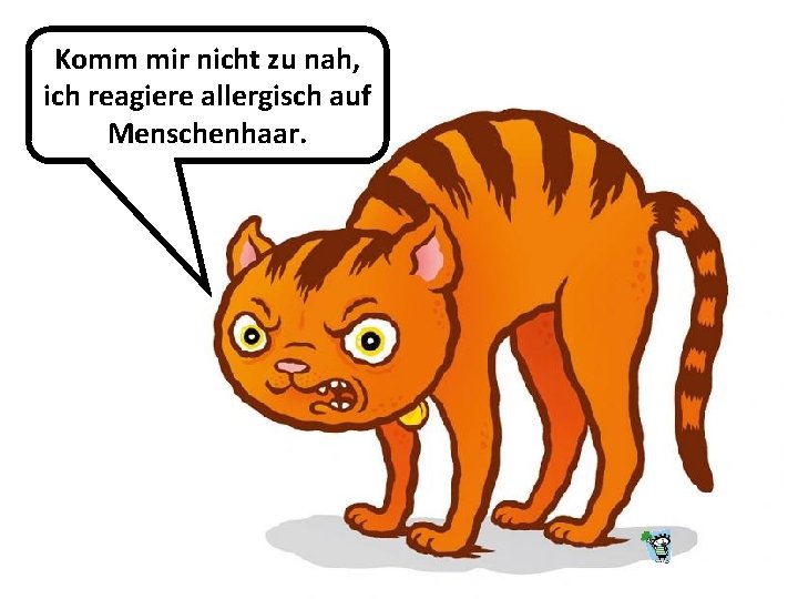 Komm mir nicht zu nah, ich reagiere allergisch auf Menschenhaar. 