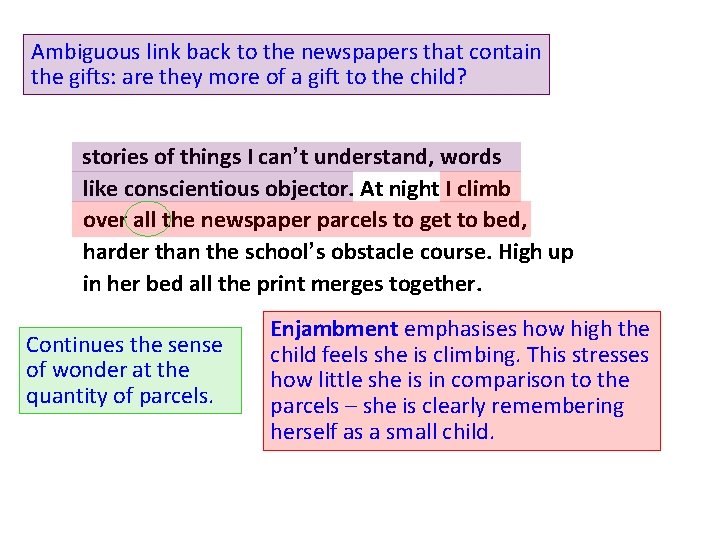 Ambiguous link back to the newspapers that contain the gifts: are they more of