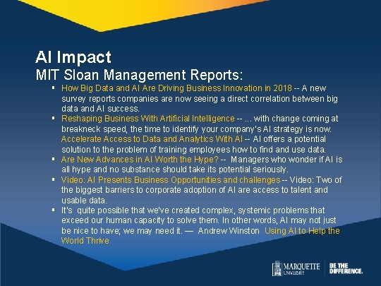 AI Impact MIT Sloan Management Reports: § How Big Data and AI Are Driving AI Impact MIT Sloan Management Reports: § How Big Data and AI Are Driving
