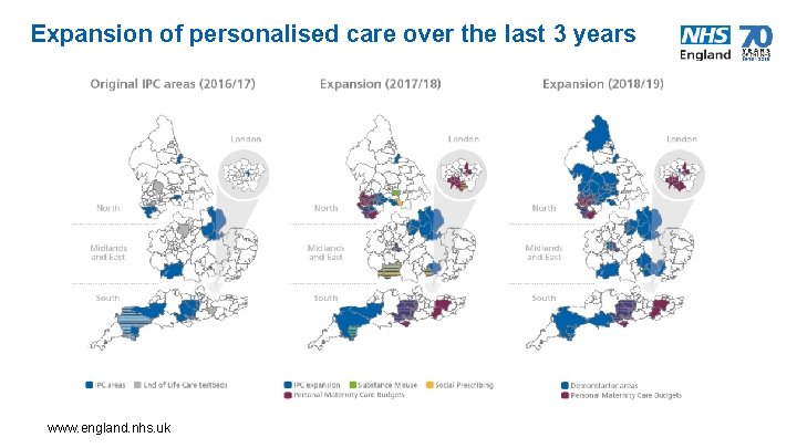 Expansion of personalised care over the last 3 years www. england. nhs. uk 8