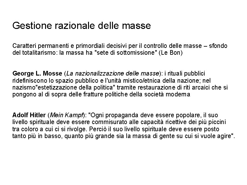 Gestione razionale delle masse Caratteri permanenti e primordiali decisivi per il controllo delle masse