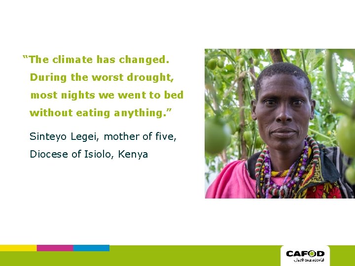 “The climate has changed. During the worst drought, most nights we went to bed