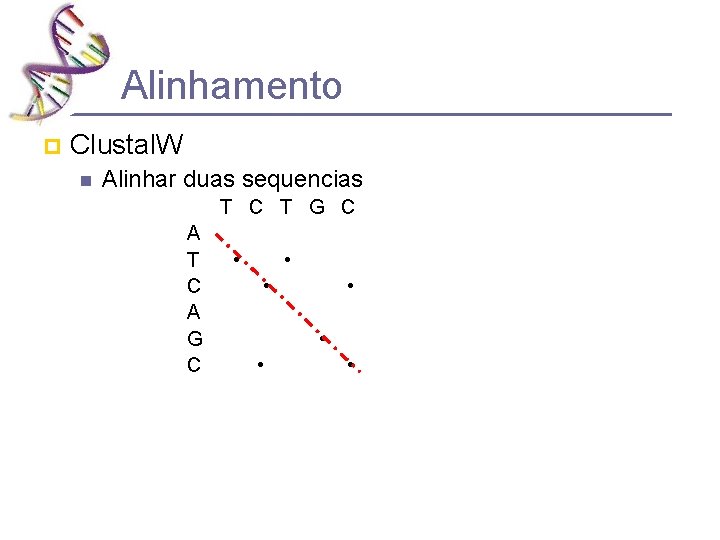 Alinhamento p Clustal. W n Alinhar duas sequencias T C T G C A