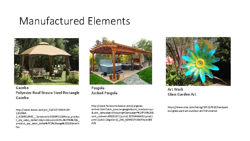 Manufactured Elements Gazebo Polyester Roof Brown Steel Rectangle Gazebo http: //www. lowes. com/pd_510327 -50426 Manufactured Elements Gazebo Polyester Roof Brown Steel Rectangle Gazebo http: //www. lowes. com/pd_510327 -50426