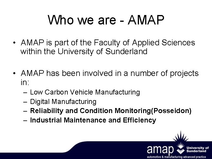 Who we are - AMAP • AMAP is part of the Faculty of Applied