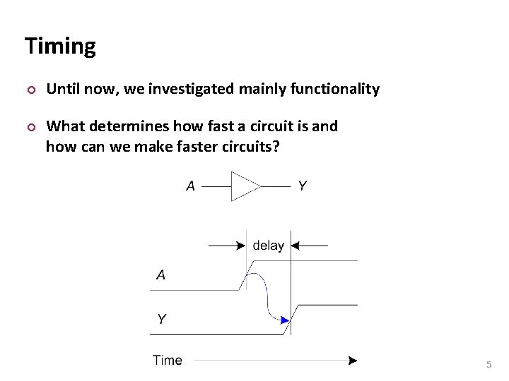 Carnegie Mellon Timing ¢ ¢ Until now, we investigated mainly functionality What determines how