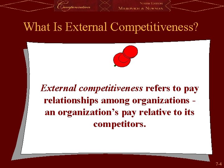 What Is External Competitiveness? External competitiveness refers to pay relationships among organizations an organization’s