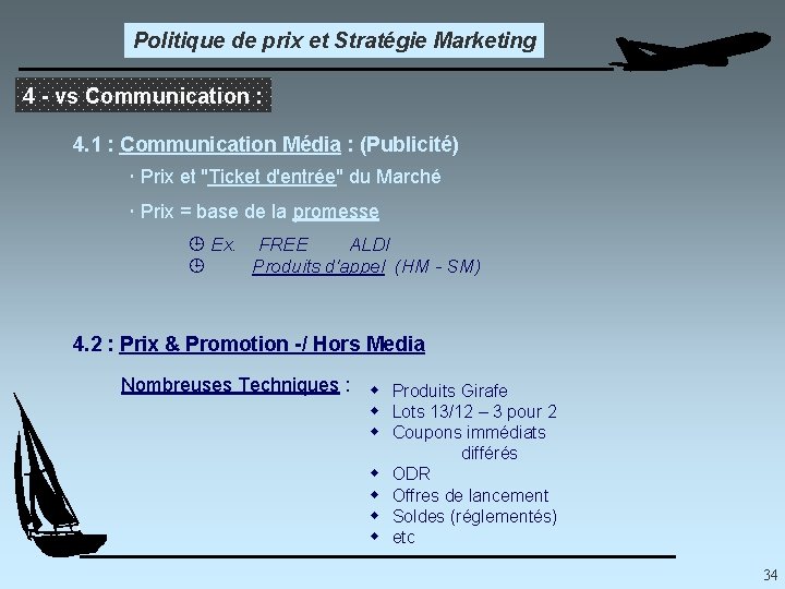 Politique de prix et Stratégie Marketing 4 - vs Communication : 4. 1 :