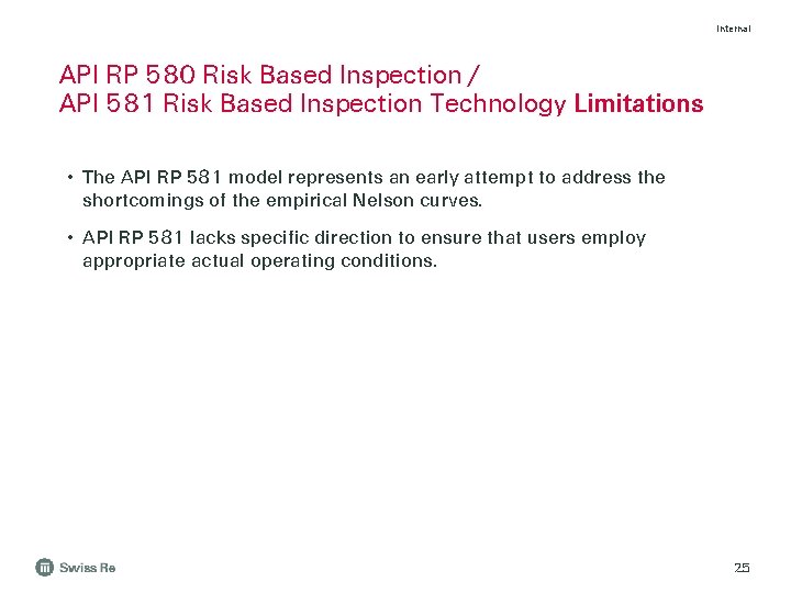 Internal API RP 580 Risk Based Inspection / API 581 Risk Based Inspection Technology