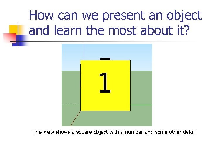 How can we present an object and learn the most about it? This view