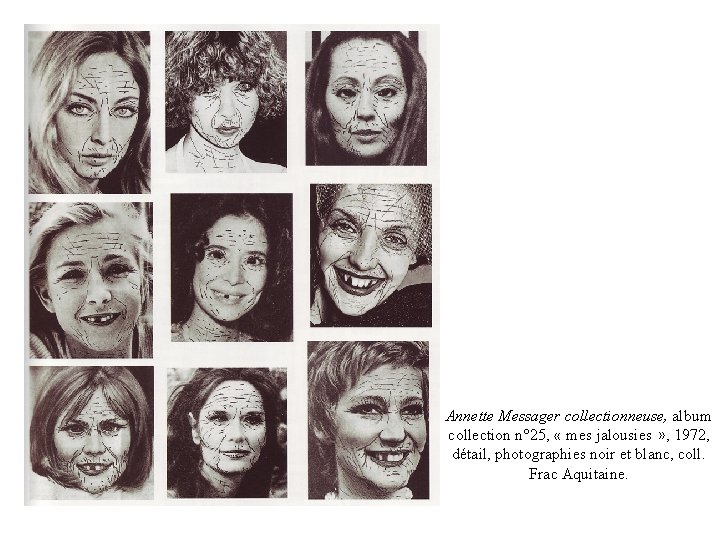 Annette Messager collectionneuse, album collection n° 25, « mes jalousies » , 1972, détail,