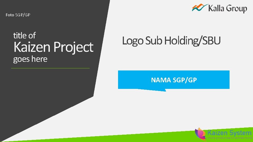 Foto SGP/GP title of Kaizen Project Logo Sub Holding/SBU goes here NAMA SGP/GP 
