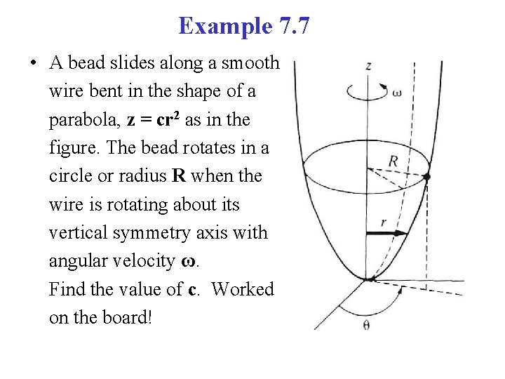 Configuration Space The state of a system of