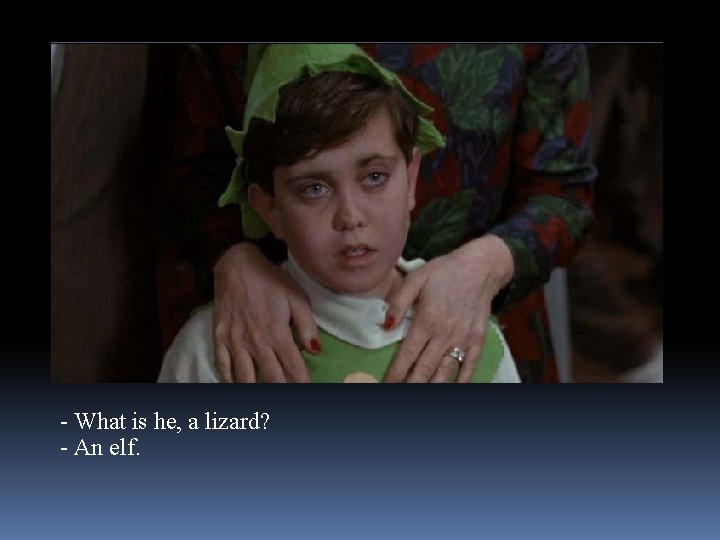 - What is he, a lizard? - An elf. 