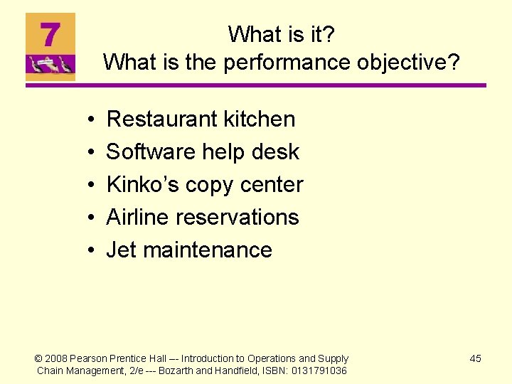 What is it? What is the performance objective? • • • Restaurant kitchen Software