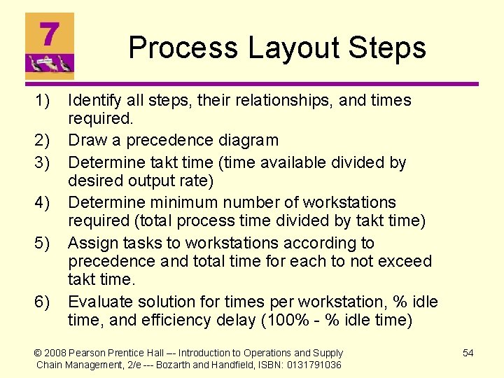 Process Layout Steps 1) 2) 3) 4) 5) 6) Identify all steps, their relationships,