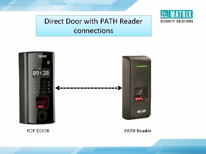 Direct Door with PATH Reader connections FOP DOOR PATH Reader 