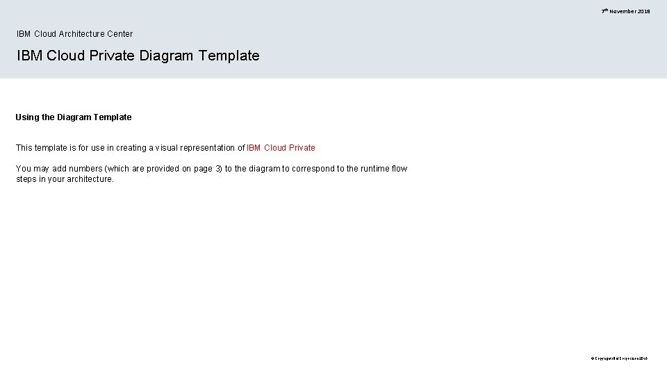 7 th November 2018 IBM Cloud Architecture Center IBM Cloud Private Diagram Template Using