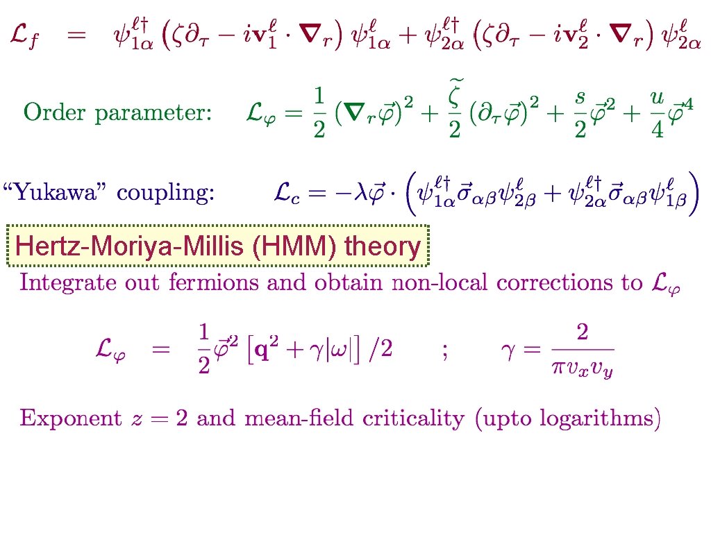 Hertz-Moriya-Millis (HMM) theory 
