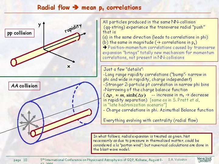 Radial flow mean pt correlations y pp collision ity d i p a r