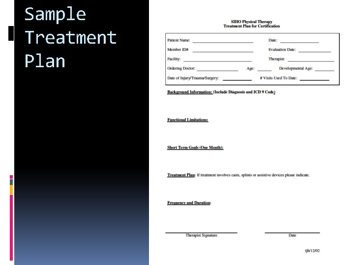 Sample Treatment Plan 