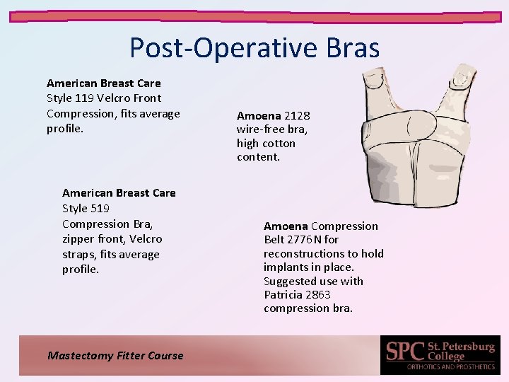 Post-Operative Bras American Breast Care Style 119 Velcro Front Compression, fits average profile. American