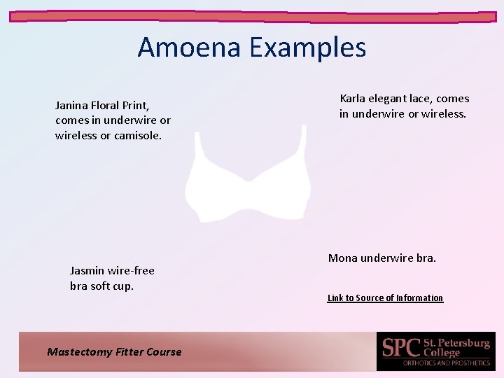 Amoena Examples Janina Floral Print, comes in underwire or wireless or camisole. Jasmin wire-free