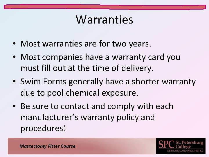 Warranties • Most warranties are for two years. • Most companies have a warranty