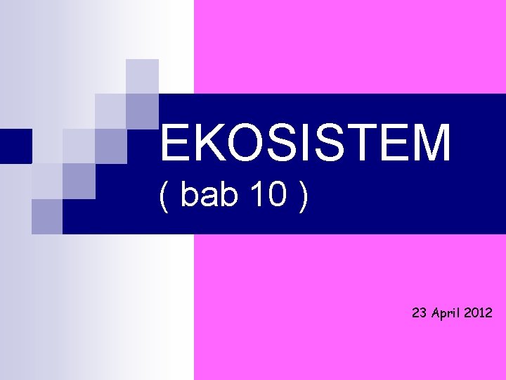 EKOSISTEM ( bab 10 ) 23 April 2012 