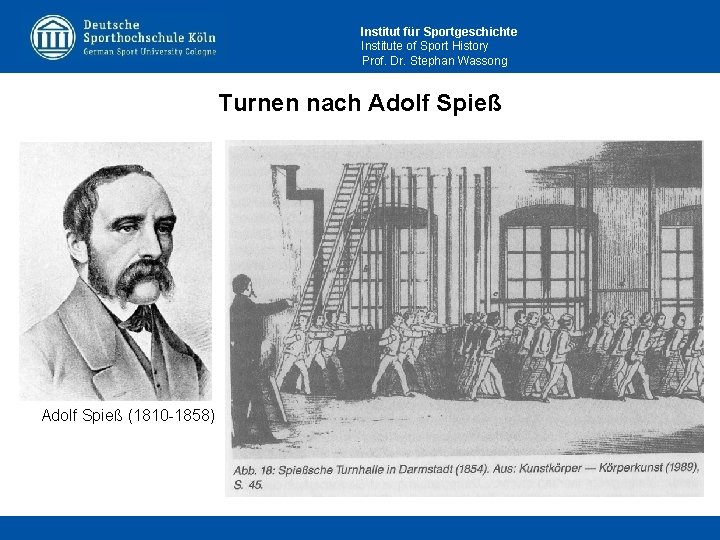 Institut für Sportgeschichte Institute of Sport History Prof. Dr. Stephan Wassong Turnen nach Adolf
