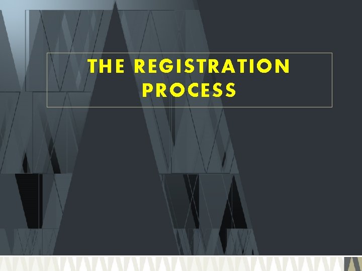 THE REGISTRATION PROCESS 