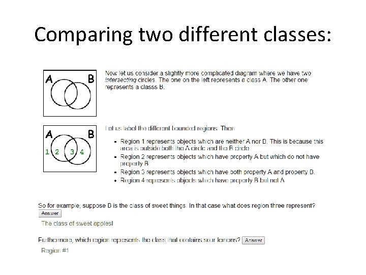 Comparing two different classes: 