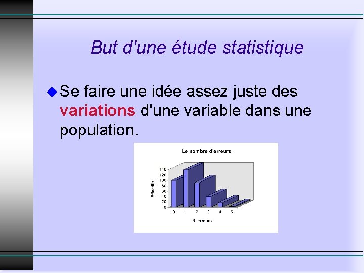 But d'une étude statistique u Se faire une idée assez juste des variations d'une