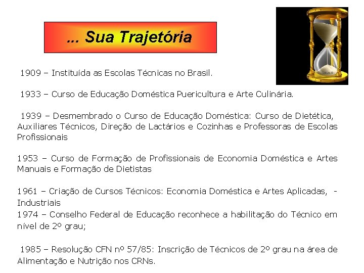 . . . Sua Trajetória 1909 – Instituída as Escolas Técnicas no Brasil. 1933