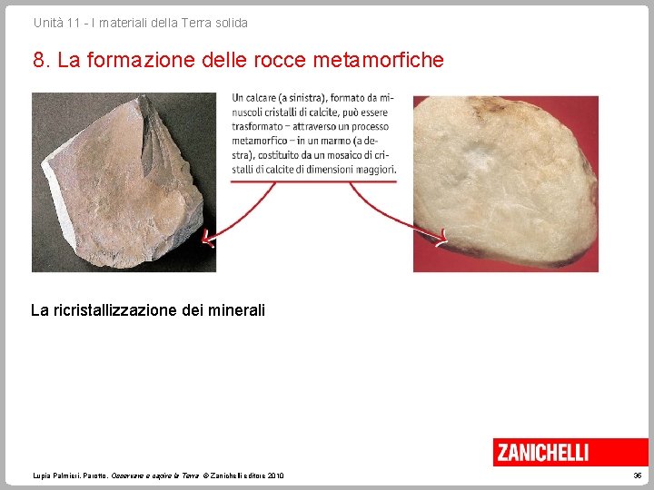 Unità 11 - I materiali della Terra solida 8. La formazione delle rocce metamorfiche