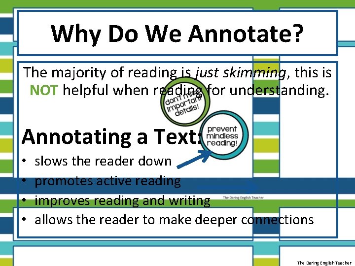 Why Do We Annotate? The majority of reading is just skimming, this is NOT