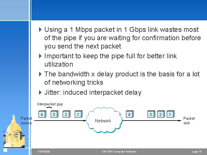 4 Using a 1 Mbps packet in 1 Gbps link wastes most of the