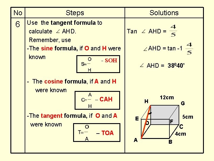 No Steps Solutions 6 Use the tangent formula to calculate AHD. Remember, use -The No Steps Solutions 6 Use the tangent formula to calculate AHD. Remember, use -The