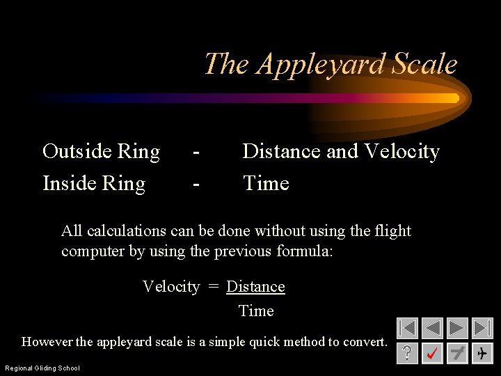 The Appleyard Scale Outside Ring Inside Ring - Distance and Velocity Time All calculations