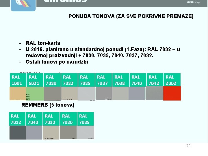 PONUDA TONOVA (ZA SVE POKRIVNE PREMAZE) - RAL ton-karta - U 2016. planirano u PONUDA TONOVA (ZA SVE POKRIVNE PREMAZE) - RAL ton-karta - U 2016. planirano u