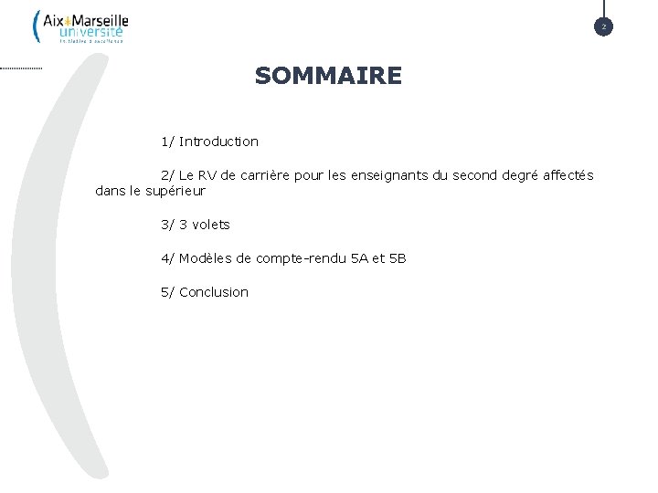 NOUVEAU 2 SOMMAIRE 1/ Introduction 2/ Le RV de carrière pour les enseignants du