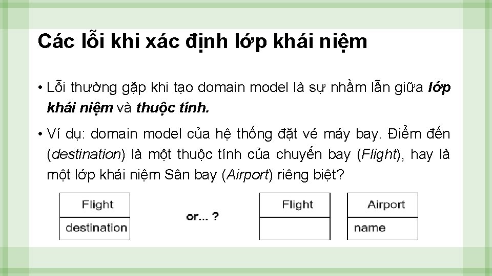 Các lỗi khi xác định lớp khái niệm • Lỗi thường gặp khi tạo