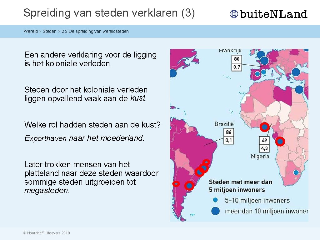 Spreiding van steden verklaren (3) Wereld > Steden > 2. 2 De spreiding van