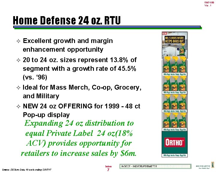 06/01/98 Ver. 1 Home Defense 24 oz. RTU ² Excellent growth and margin enhancement