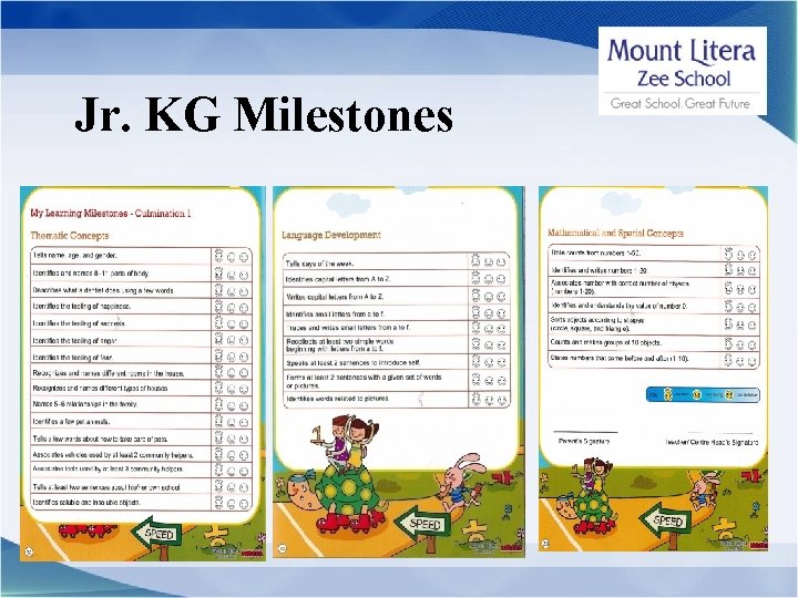 Jr. KG Milestones 