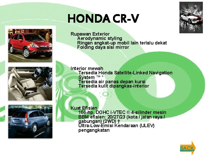 HONDA CR-V Rupawan Exterior Aerodynamic styling Ringan angkat-up mobil lain terlalu dekat Folding daya