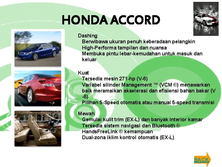 HONDA ACCORD Dashing Berwibawa ukuran penuh keberadaan pelangkin High-Performa tampilan dan nuansa Membuka pintu