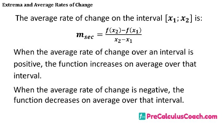 Extrema and Average Rates of Change 