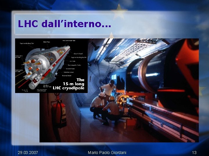LHC dall’interno. . . 29. 03. 2007 Mario Paolo Giordani 13 